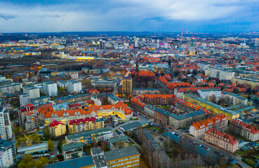 Fototapeta na wymiar Aerial view on the city Katowice. Poland