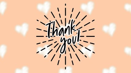 Thank You Card. Hand Written Lettering for Title, Heading, Photo Overlay, Wedding Invitation, Thank You Message.