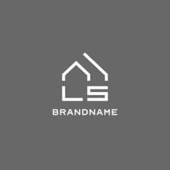 Monogram LS house roof shape, simple modern real estate logo design
