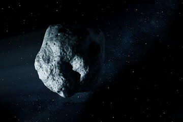 Asteroid on a dark background. Elements of this image furnished by NASA