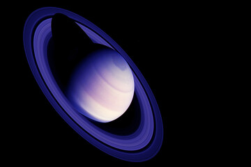 Planet Saturn on a dark background. Elements of this image furnished by NASA