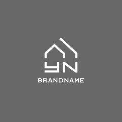 Monogram YN house roof shape, simple modern real estate logo design