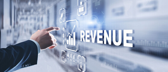 Revenue. Raising income concept. The businessman plans to increase his revenue