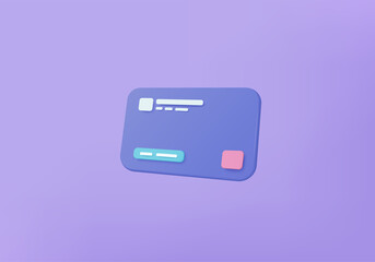 3D credit card money financial security for online shopping, online payment credit card with payment protection concept. 3d render for business finance, online banking and online shopping for security