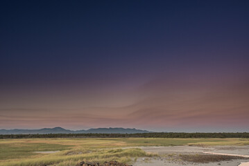 Obraz premium Sunset Over The Columbia River Delta