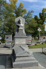 The grave of Nikolai Yadrintsev, researcher, scientist, traveler at the cemetery in the mountainous part of Barnaul