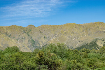 Landscape with mountains.