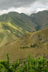 Landscape with mountains.