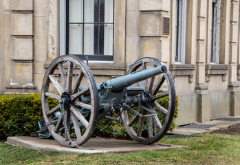 old military cannon outside Cobourg court house ontario