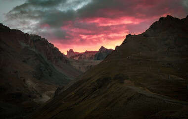 sunset in the mountains
