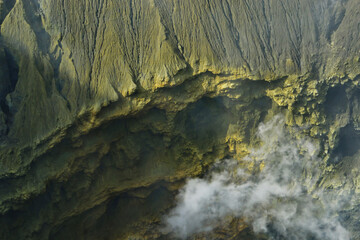 in the crater of the volcano