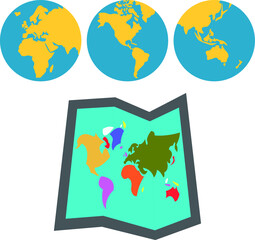 globe and world map