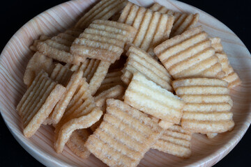 Snuck on wooden plate