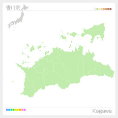 香川県の地図・kagawa Map