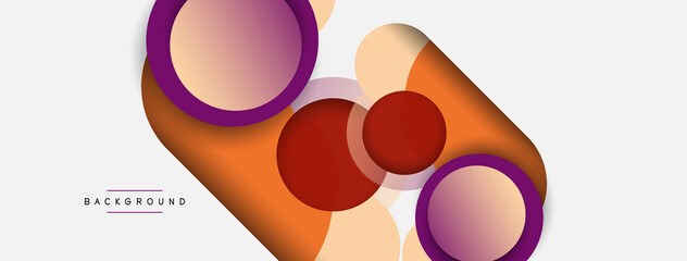 Vector round shapes circles minimal geometric background. Vector illustration for wallpaper banner background or landing page
