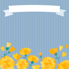 ハート型黄色の花のフレーム