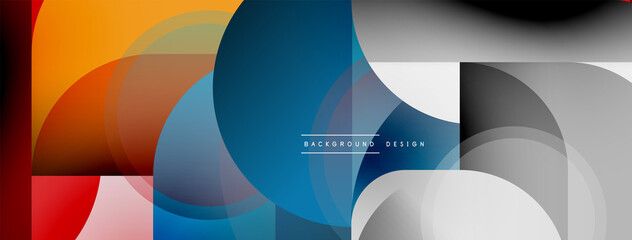 Round triangle shapes lines and circles. Geometric vector illustration for wallpaper banner background or landing page
