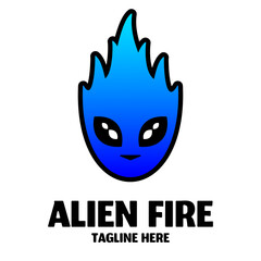 blue alien design logo vector illustration