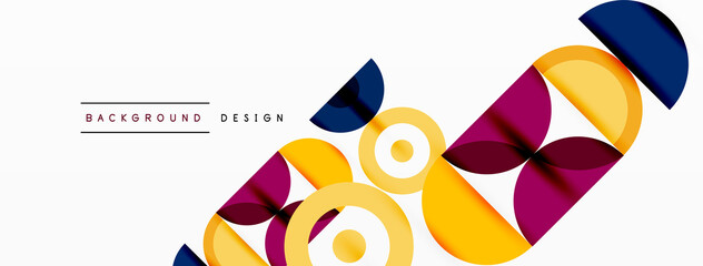 Colorful circle abstract background. Minimal geometric template for wallpaper, banner, presentation