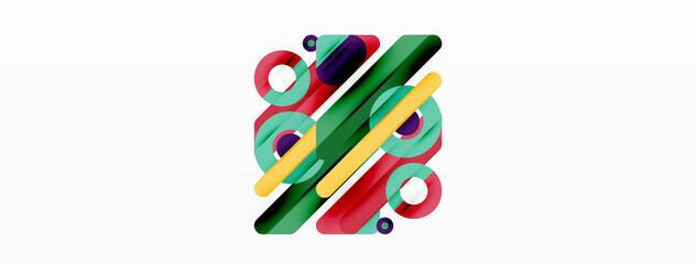 Creative geometric wallpaper. Minimal lines and circles background