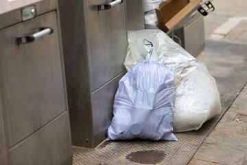 Trash bins on the streets of Malaga