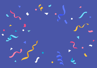 Vector illustration of confetti on blue background. - 502129903