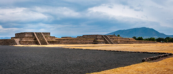 Panoramic View at the Citadel at Teotihuac&aacute;n in Central Mexico. Teotihuac&aacute;n was the largest pre-Aztec city, a major economic and religious centre reaching its peak between 100 B.C. and A.D. 650.