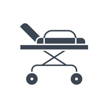 recommend clip art: Hospital bed related vector glyph icon