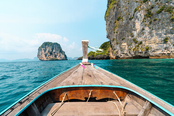 Boat trips on the seas and islands,Travel on a long-tail boat