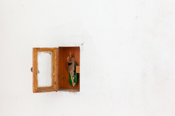 Key cabinet in the wall