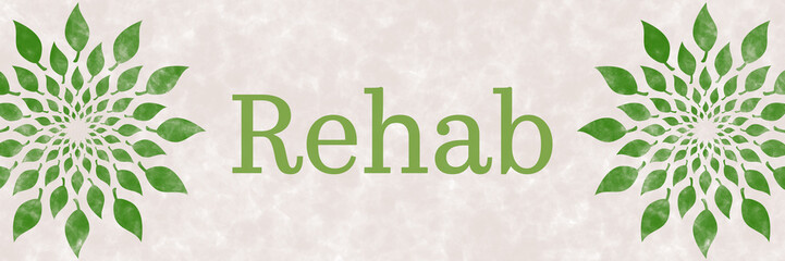 Rehab Leaves Circular Green Left Right Grunge 