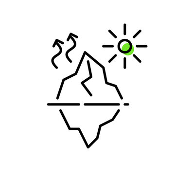 melting iceberg sun heat climate change clip art preview