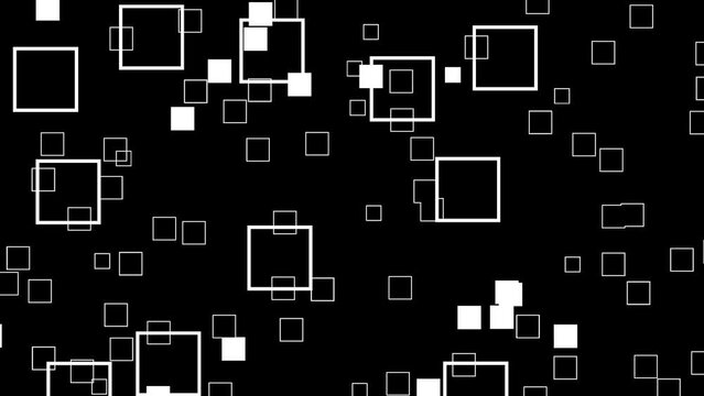 VJ 白黒 シンプル プロシージャル 四角形 黒背景 [ループ対応] [別Verあり]