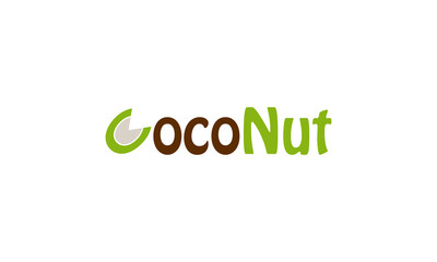 Coconut logo design vector templet, 