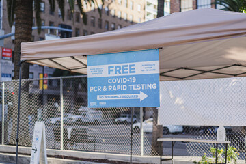 Free covid-19 PCR and RAPID Testing lab on streets during in United state of america which rapid...