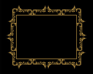 Retro decorative artistic floral frame design