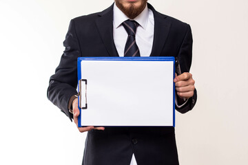 Young Businessman Holding Documents 