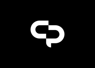 initial letter logo CP, PC, template logo design vector