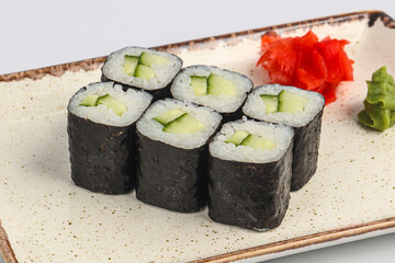 Japanese vegetarian roll with cucumber