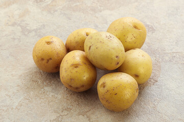 Raw small organic baby potato