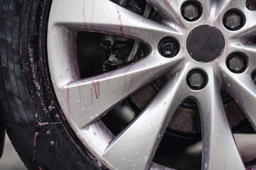  car detailing. Cleaning aluminum wheels. 