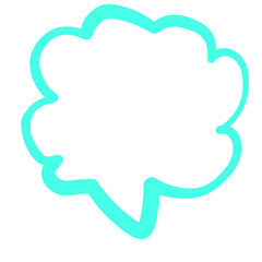 水色のもくもくしたフキダシ