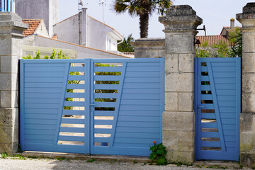 Aluminum grey classical design metal gate of suburb house steel door