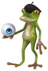 Fun french frog - 3D Illustration