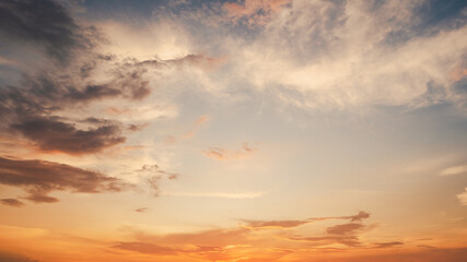 Sunset sky background,Landscape blue sky with clouds nature concept for cover banner background.