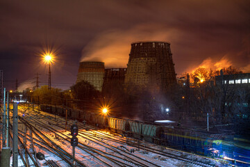 Metallurgical plant in one of the cities of Eastern Europe. Ukraine