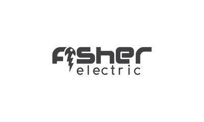 electric fish logo design vector templet, 