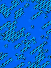 Blue colored geometric shapes abstract 3d rendering background. Elegant, modern style. Digital illustration