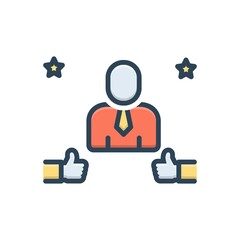 Color illustration icon for acknowledged