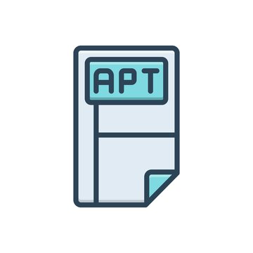 Color illustration icon for apt alphabet